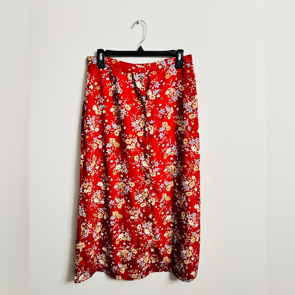Floral Red Skirt